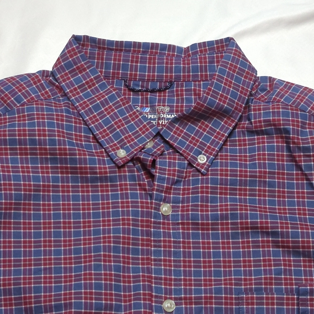 Vineyard Vines Shirt Men's XL OTG On the Go Brrr Check Performance Check Button.